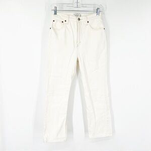 Abercrombie & Fitch The Ankle Straight Jeans Ultra High Rise Cream